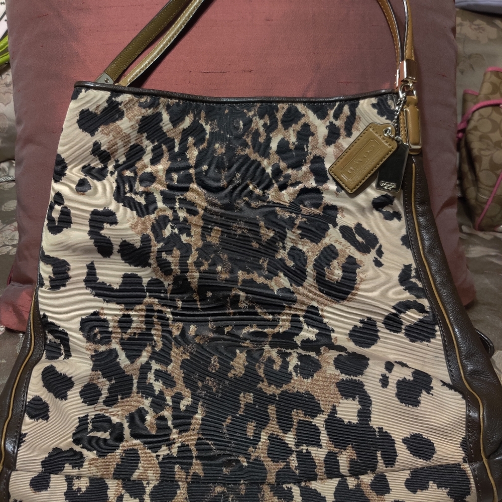 Coach cloth/leather purse $125